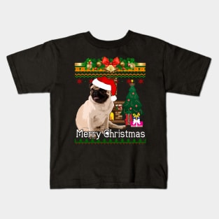 Ugly Christmas Sweater PUGS Kids T-Shirt